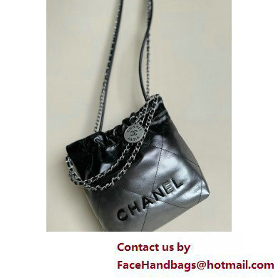 Chanel Gradient Calfskin & Lacquered Metal 22 Mini Handbag AS3980 gray 2025